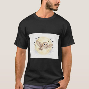 Moonlit Barn Owl Halloween T-Shirt