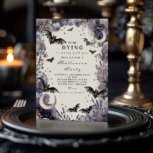 Moonlit Bats Halloween Party Invitation