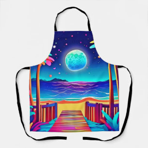 Moonlit Beach Colours Apron