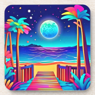 Moonlit Beach Colours Coaster