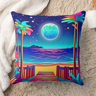 Moonlit Beach Colours Cushion