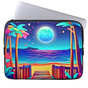 Moonlit Beach Colours  Laptop Sleeve