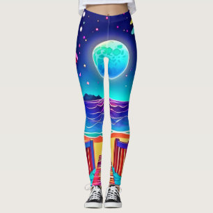 Moonlit Beach Colours Leggings