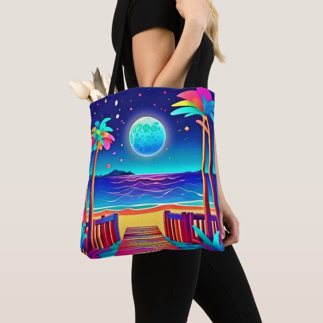 Moonlit Beach Colours  Tote Bag (Close Up)