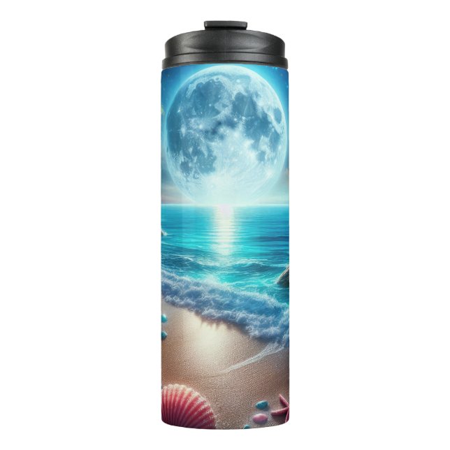 Moonlit Beach Thermal Tumbler (Front)
