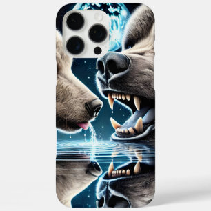 Moonlit Bears and Water Reflection Harmony iPhone 16 Pro Max Case