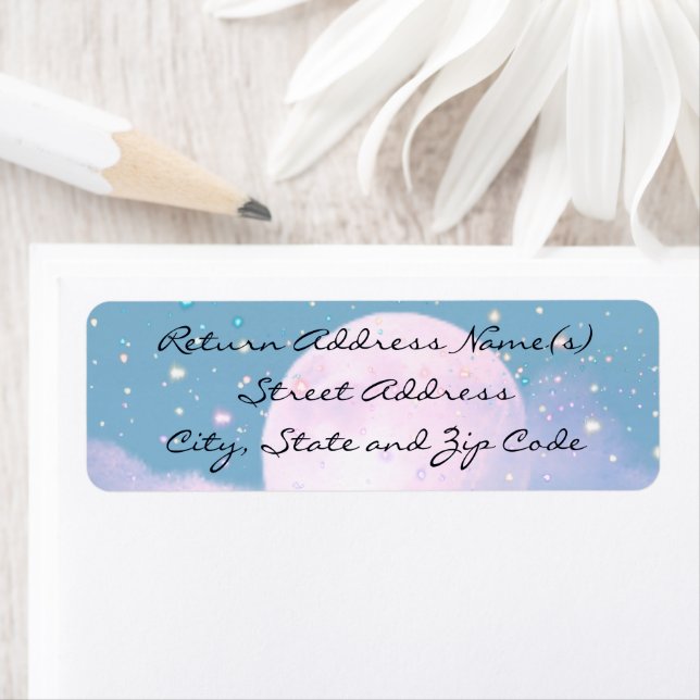 Moonlit Bioluminescent Elegance Wedding Collection Return Address Label (Insitu)