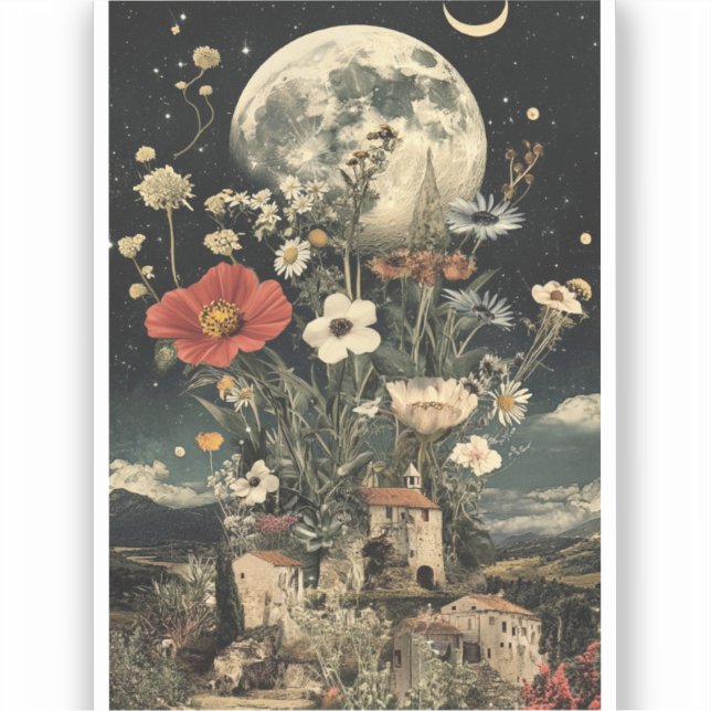 Moonlit Blooms Over Rustic Charm (Front)