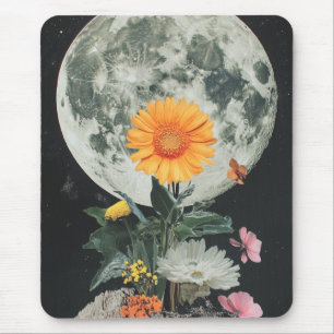 Moonlit Blooms Over Rustic Charm (2) Mouse Pad