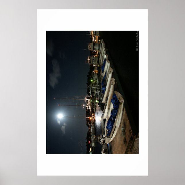 Moonlit Boats Poster (Front)