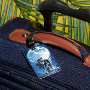 Moonlit Bond – The Wolf and the Gothic Fairy. Luggage Tag