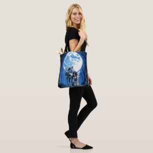 Moonlit Bond – The Wolf and the Gothic Fairy. Tote Bag