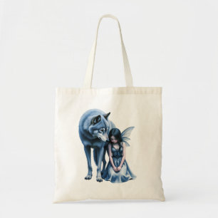 Moonlit Bond – The Wolf and the Gothic Fairy. Tote Bag