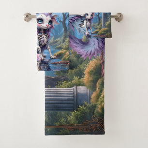 Moonlit Bones – Guardian of Forgotten Dreams. Bath Towel Set