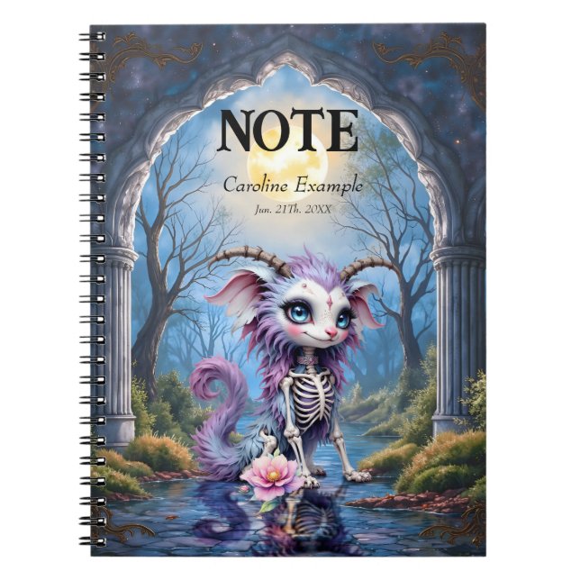 Moonlit Bones – Guardian of Forgotten Dreams.  Notebook (Front)