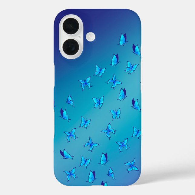 Moonlit Butterflies iPhone 16 Case – Whimsical Art (Back)