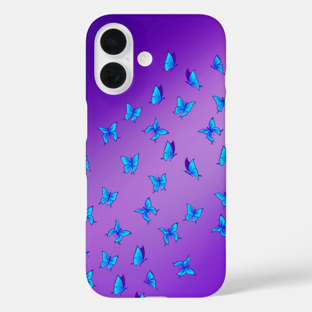 Moonlit Butterflies iPhone 16 Case – Whimsical Art (Back)