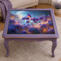 Moonlit Butterfly Flower Meadow Decoupage