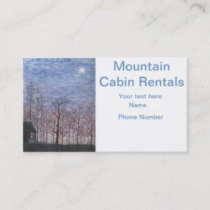 Moonlit Cabin in Winter Business Card
