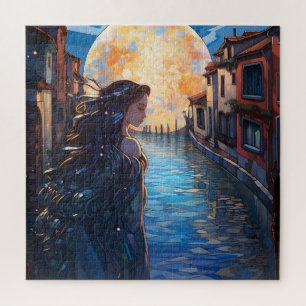Moonlit Canal Dream – Artistic Jigsaw Puzzle