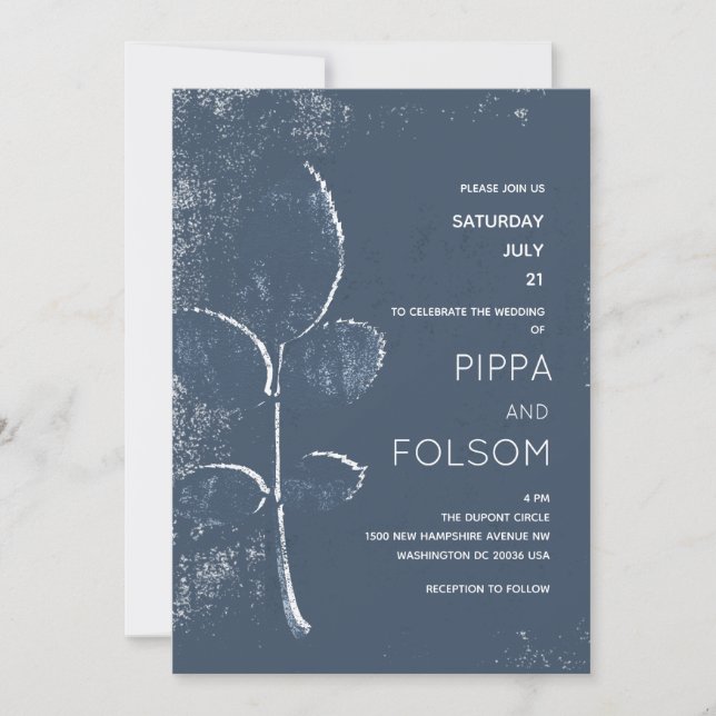 Moonlit Canvas Wedding Invitation (Front)