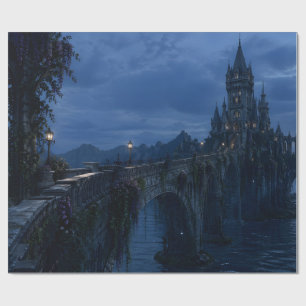 Moonlit Castle Bridge Wrapping Paper