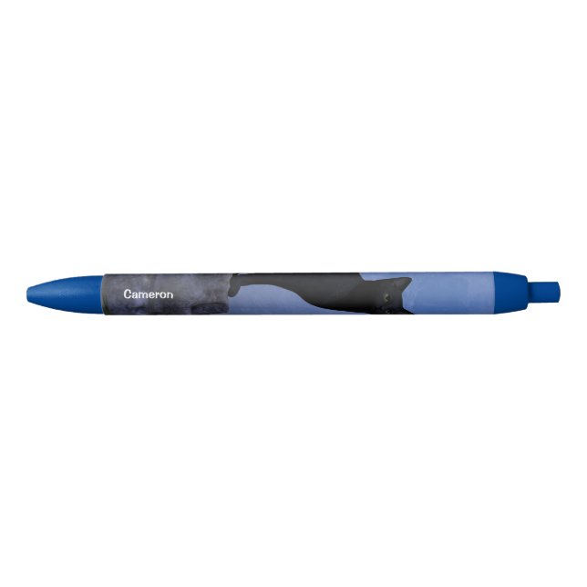 Moonlit Cat Black Ink Pen (Front)