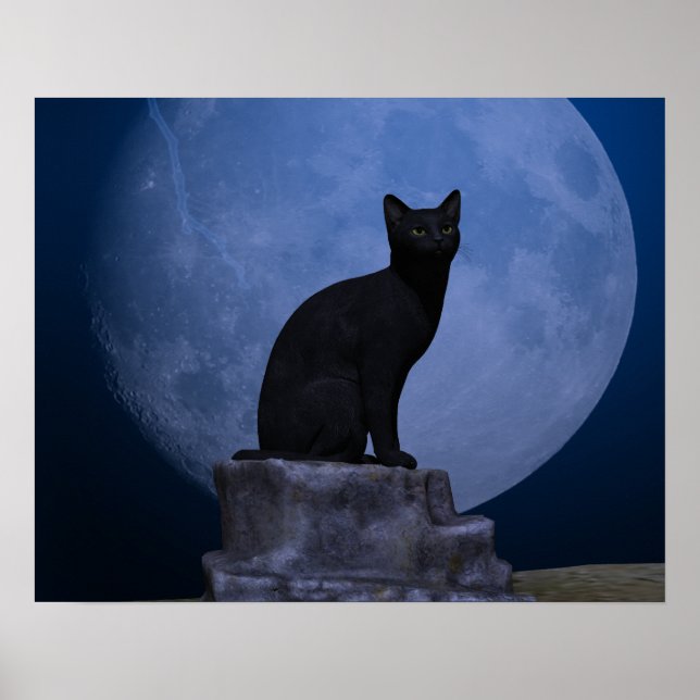 Moonlit Cat Poster (Front)