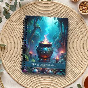 Moonlit Cauldron Grimoire – Lunar Witch Spell  Notebook