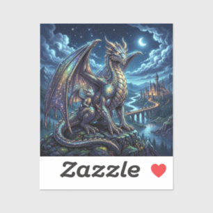 Moonlit Celestial Dragons and Castle