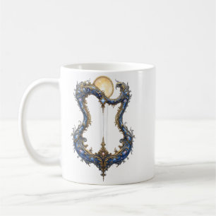 Moonlit Celestial Harp – Dreamy Cosmic Fantasy Art Coffee Mug