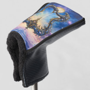 Moonlit Celestial Harp – Dreamy Cosmic Fantasy Art Golf Head Cover