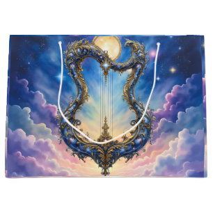 Moonlit Celestial Harp – Dreamy Cosmic Fantasy Art Large Gift Bag