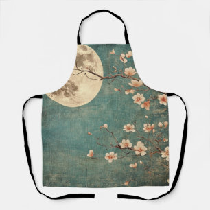 Moonlit Cherry Blossom Serenity Apron