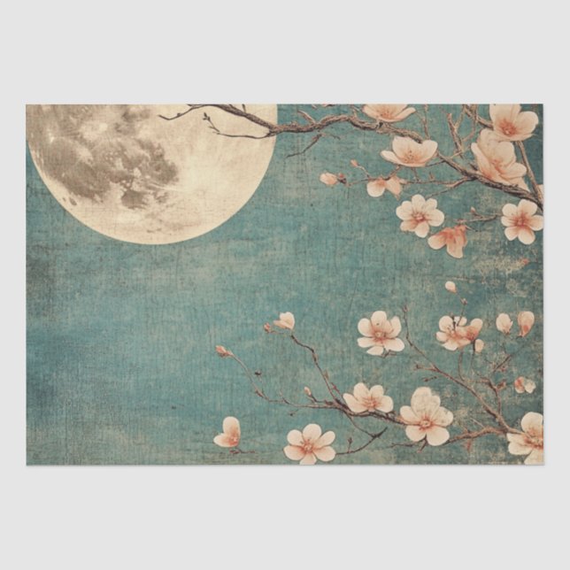 Moonlit Cherry Blossom Serenity Tissue Paper (Front)
