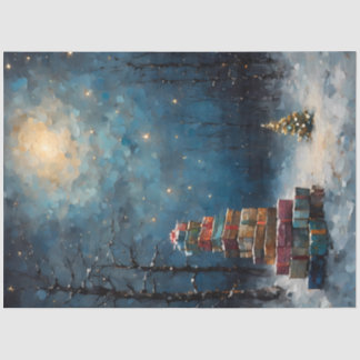 Moonlit Christmas Forest | Stacked Gifts Winter Tissue Paper