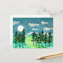 Moonlit Christmas Trees