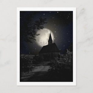 Moonlit Church Postcard