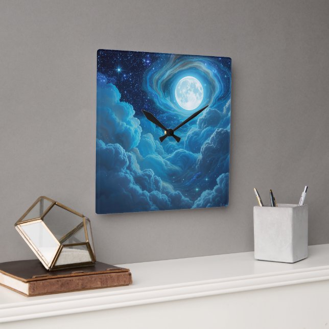 Moonlit Cloud Sky Wall Clock (Office)