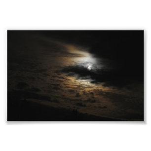 Moonlit Clouds Night Sky Celestial Photo Print