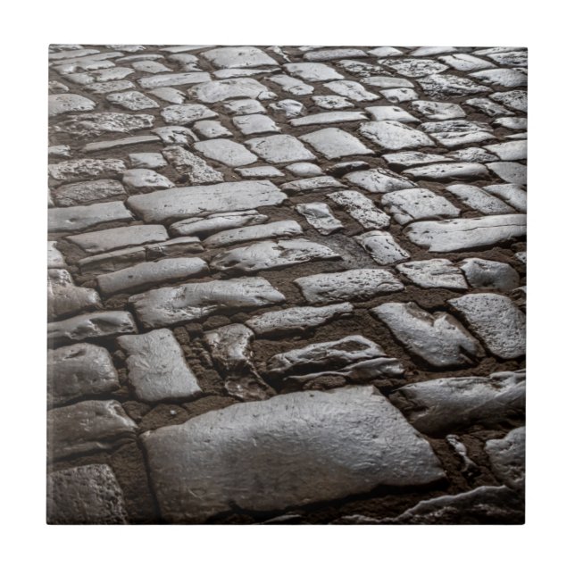 Moonlit Cobblestones Ceramic Tile (Front)