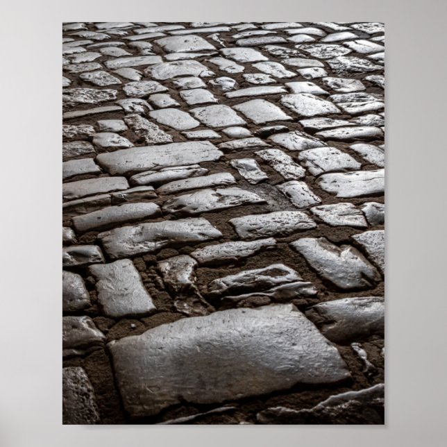 Moonlit Cobblestones Poster (Front)
