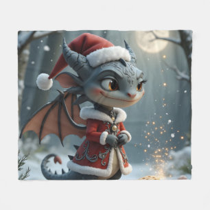 Moonlit Cookie Bandit – The Grey Christmas Dragon. Fleece Blanket
