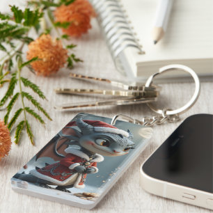 Moonlit Cookie Bandit – The Grey Christmas Dragon. Key Ring