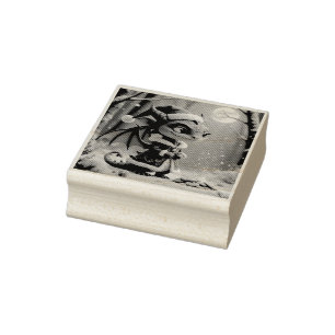 Moonlit Cookie Bandit – The Grey Christmas Dragon. Rubber Stamp