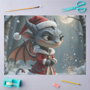 Moonlit Cookie Bandit – The Grey Christmas Dragon. Tissue Paper