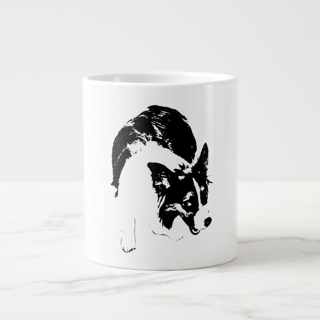 Moonlit Corgi Mischief Large Coffee Mug (Front)
