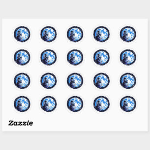 Moonlit Cosmic Reflection Classic Round Sticker