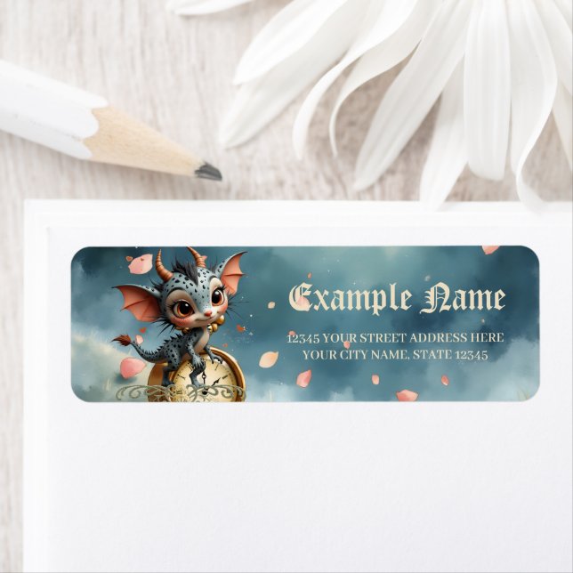 Moonlit Creature Caelum Tickwing  Return Address Label (Insitu)