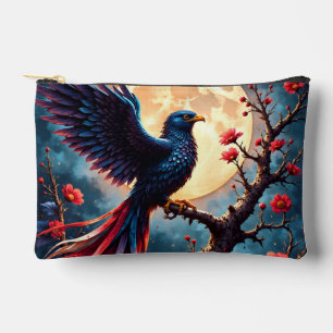 Moonlit Crimsonwing – Mystical Fantasy Bird. Accessory Pouch